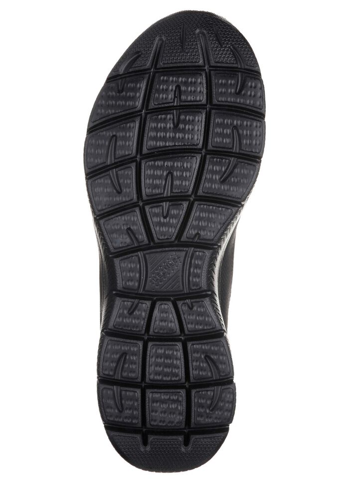 SKECHERS, sportliche Damen-Sneaker, mit Nappaleder-Bes&auml;tzen SCHWARZ